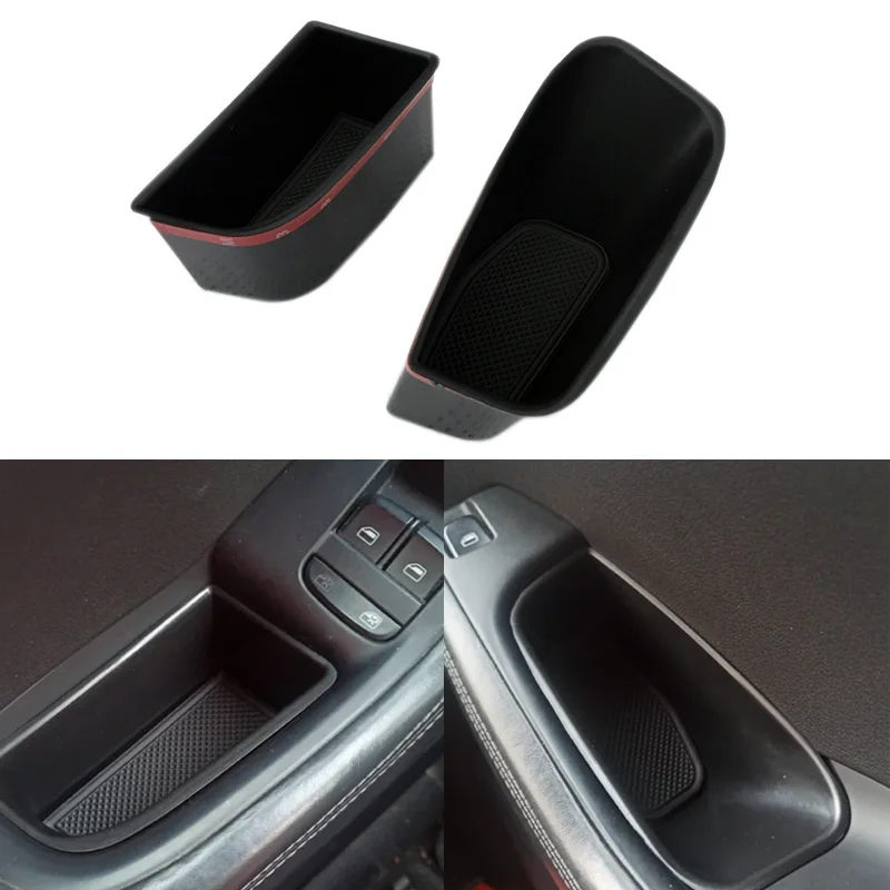 For AUDI Q5 2009 2010 2011 2012 2013 2014 2015 2016 Interior Side Door Storage Box Armrest Handle Pocket Holder Car Accessories