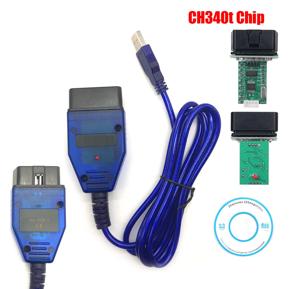For VAG KKL 409.1 CH340 OBD2 USB Interface For Audi/Seat/Skoda/VW Car Diagnostic Cable FT232RL Switch For FIAT ECU SCAN VAG KKL