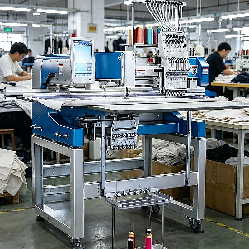 New Commercial Grade Computerized Embroidery Machine High Speed Single Head Flat Embroidery 1500 RPM High Accuracy Embroidery