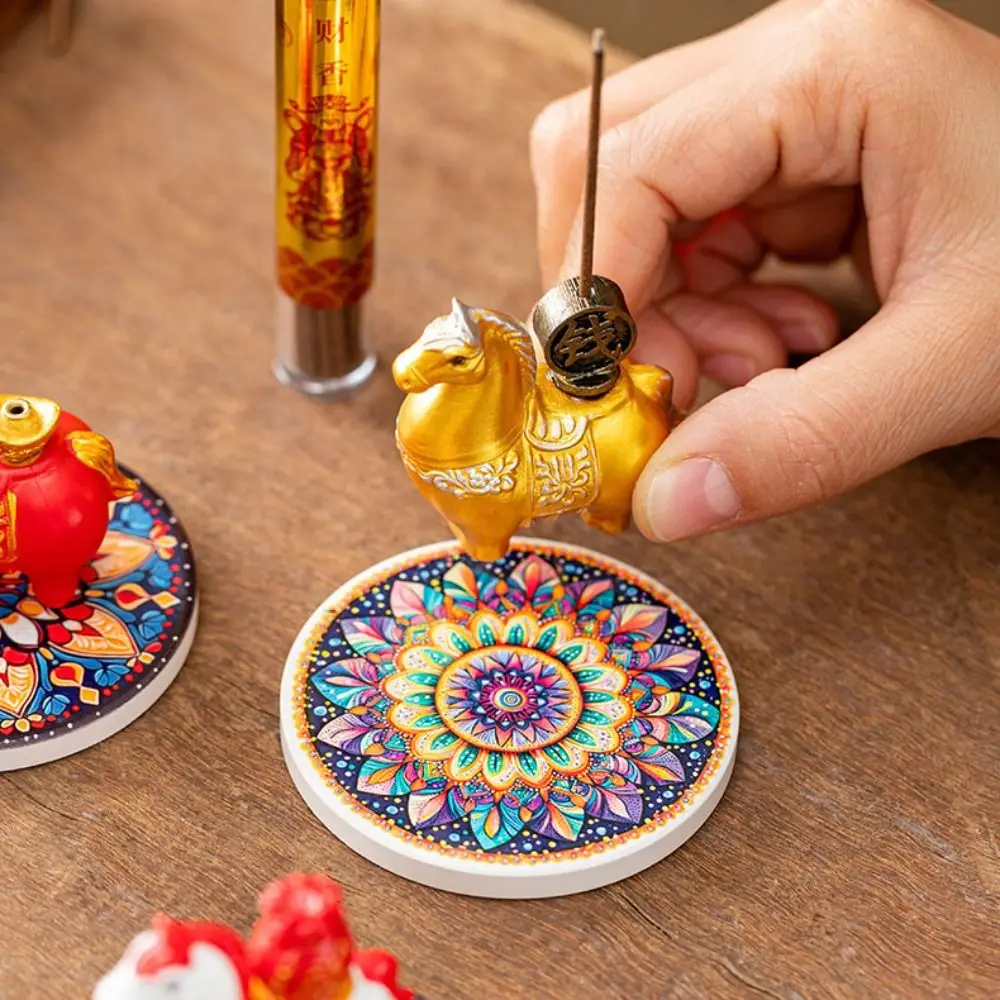 Funny Zodiac Pony Incense Burner Pony Shape Resin Indoor Incense Burner New Year Ornamental 2026 Horse Year Incense Stick Holder