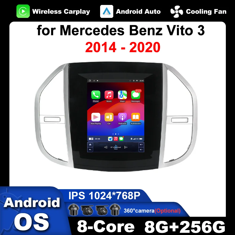 

Автомагнитола на Android для Mercedes Benz Vito 3 2014-2020, GPS, Wi-Fi, 9,7''
