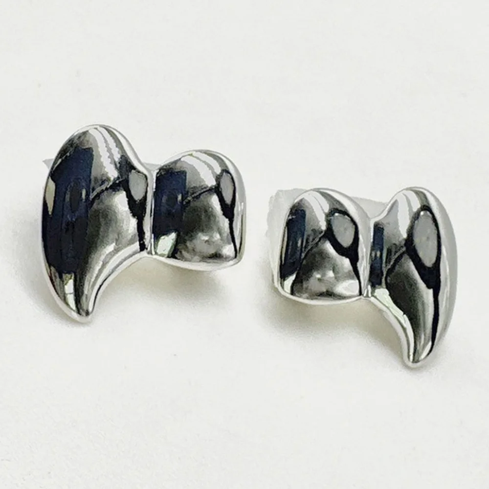 2Pcs/Set Double Glossy Hip-Hop Tooth Grills Halloween Gift Gold Silver Color Tooth Caps Punk Jewelry Charm Fangs Dental Grills