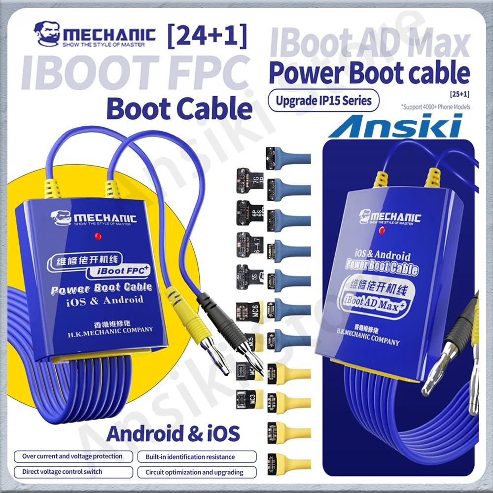 

MECHANIC Phone Power Boot cable iBoot AD Max/iBoot FPC For iPhone5s-16PM Android Xiaomi samsung Power Supply Repair Test Cord