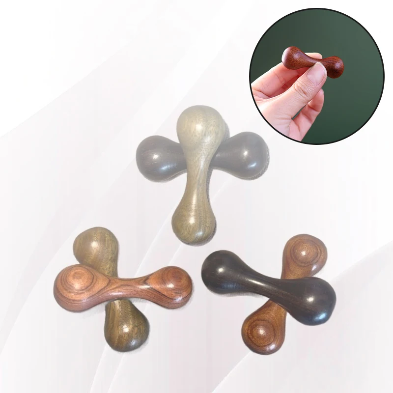 

1PCS Mini Wood Knucklebone Decompression Toys Polishing Sandalwood Hand Spinner Anxiety Stress Relief Rotate Finger Gyro Gift