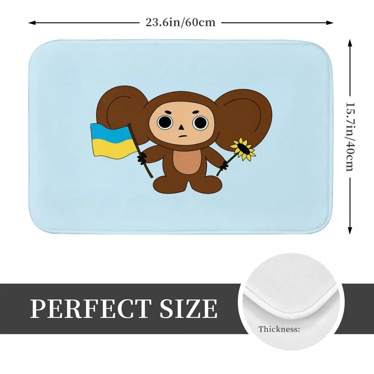 Cheburashka Anti-slip Doormat Floor Mat Sand Scraping Carpet Rug for Kitchen Entrance Home Living room Footpad Mats
