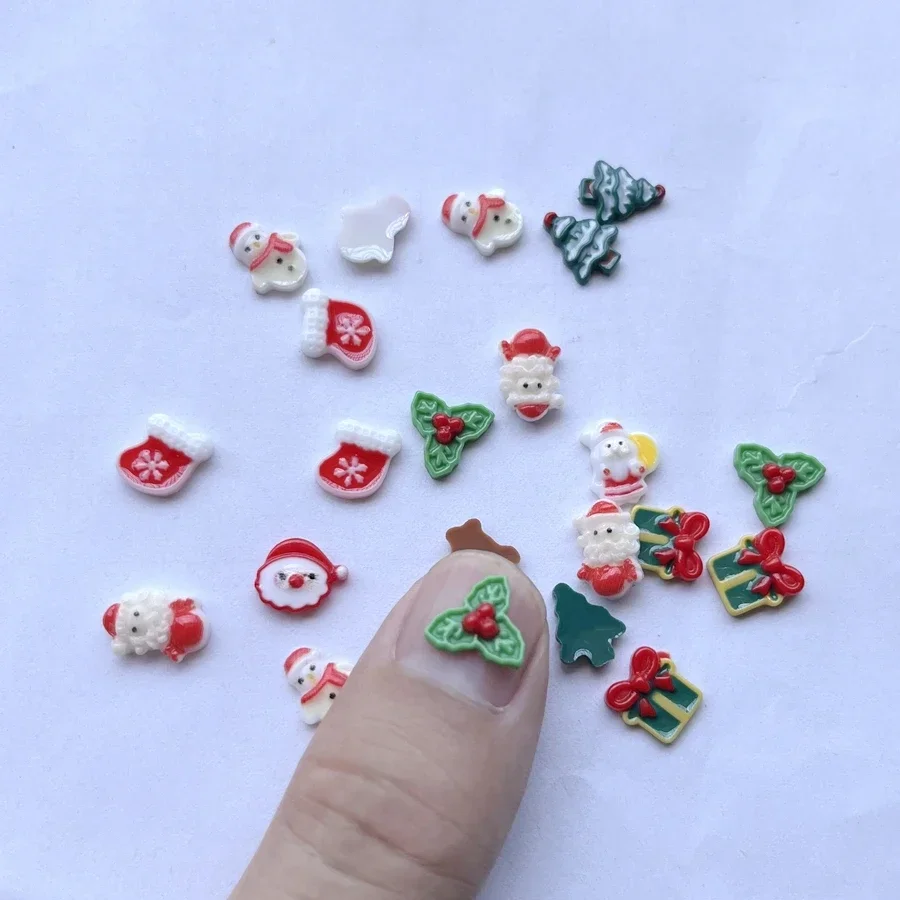 50 pieces of mixed Christmas style resin flat back decorative scrapbook DIY holiday decoration nail art decoration scrapbook