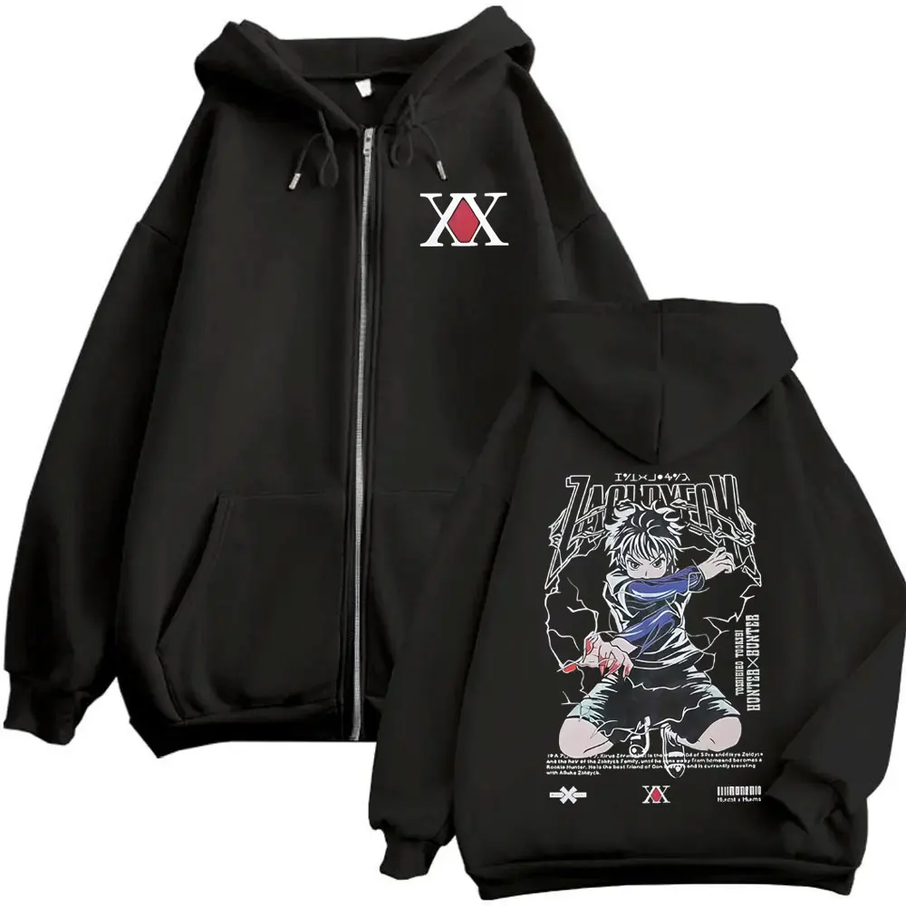 

Anime Hunter X Hunter Zipper Hoodie Killua Zoldyck Graphic Zip Up Jacket Coat Men Women Clothing Casual Oversized Fleece Hoodies