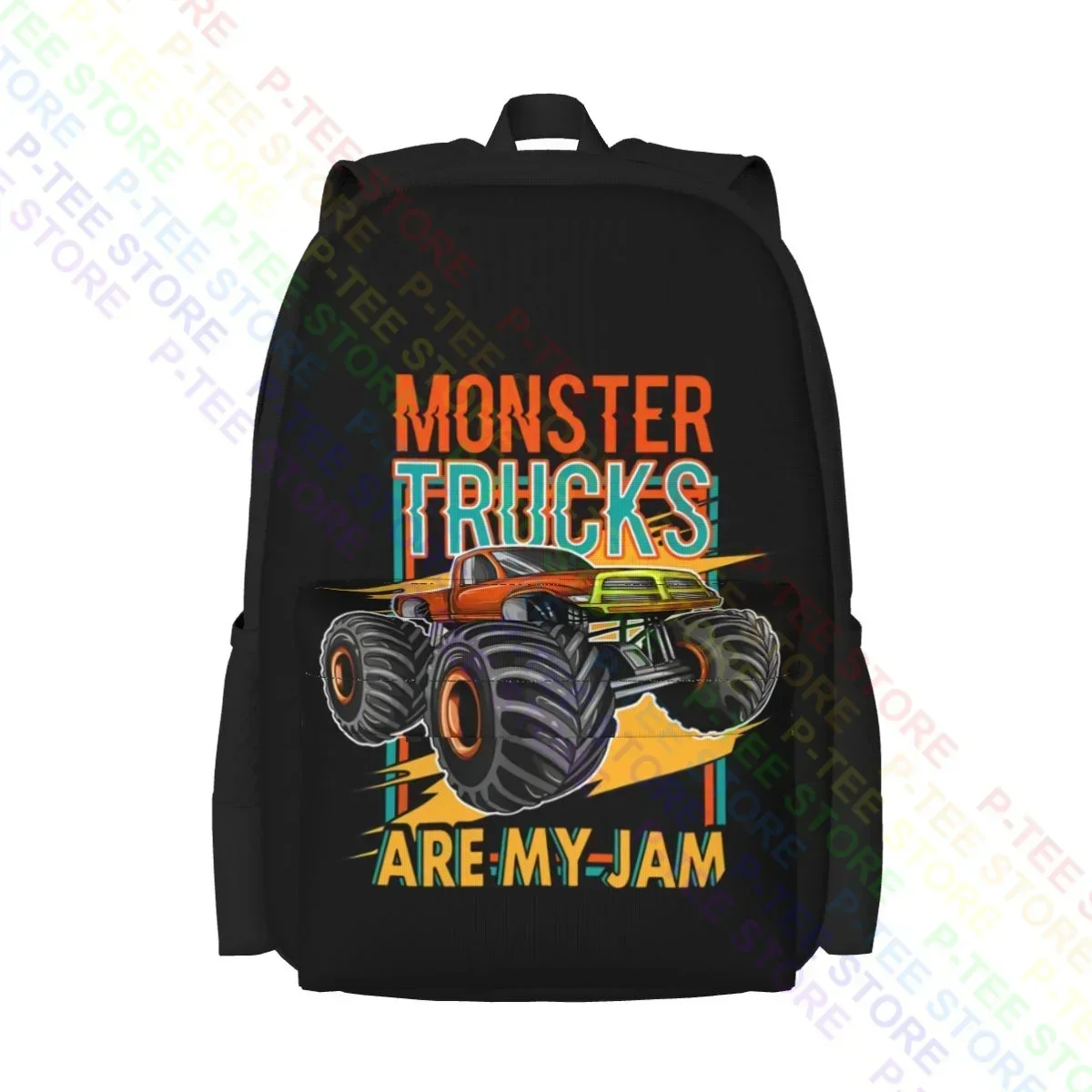 حقيبة ظهر Monster Truck Are My Jam Sunset ذات سعة كبيرة، أحدث حقيبة مدرسية رياضية، حقيبة رياضية مدرسية