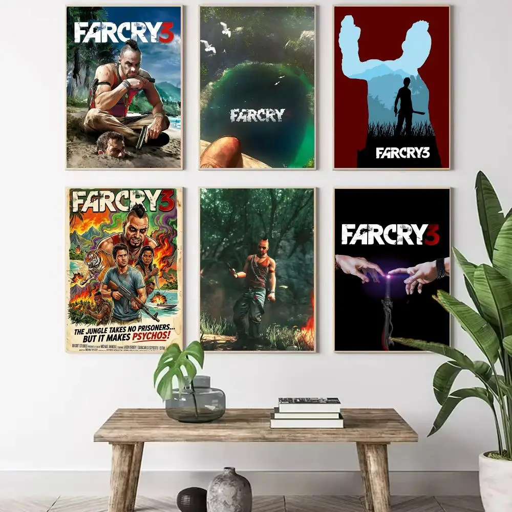 Far Cry 3 - Póster de lienzo con caligrafía, arte de pared, decoración estética para el hogar, para sala de estar