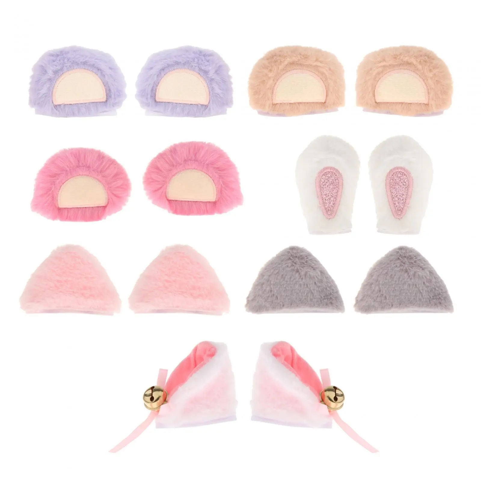 Cartoon Costume Plush Ears Covers Helmet Accessory Durable Decor for Snowboarding Skiing Cycling Gift