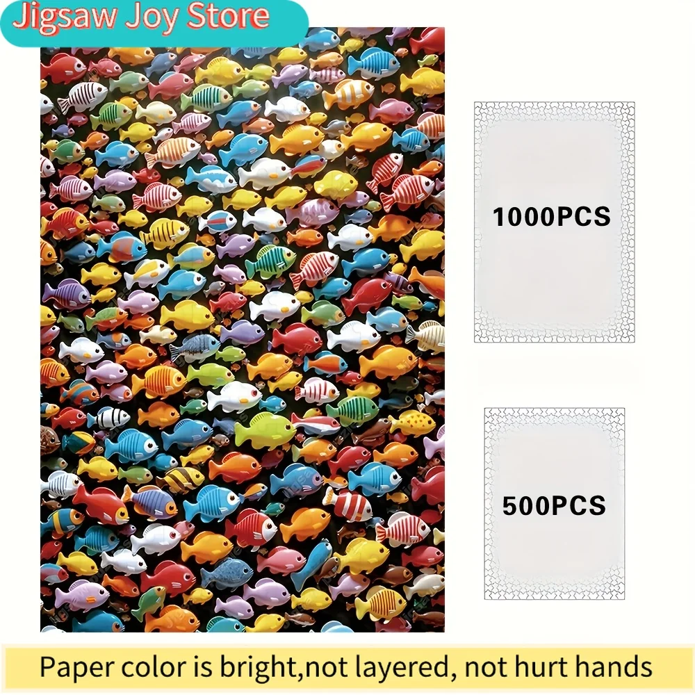 

Пазл для взрослых на 500/1000 элементов - Большая книга-пазл с 500 или 1000 элементами, сложная игра на сопоставление и распознавание цветов для взрослых.