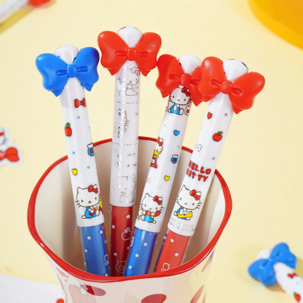 Genuine Sanrio Hello Kitty Black & Red Dual Tip Pen Kawaii Cartoon Design Smooth Writing Ballpoint Pen School Supplies for Women