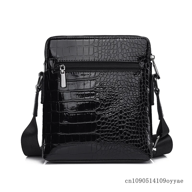 Luxury Messenger Bag Men Leather Business Alligator Shoulder Bag Male Large Capacity Casual Business Satchel Crossbody Bag