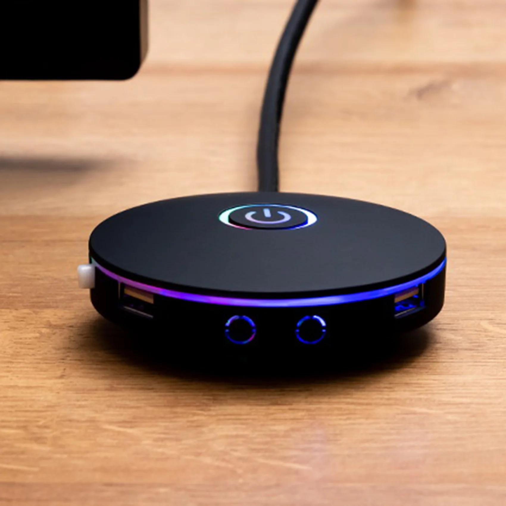 Компьютерный переключатель с RGB-эффектом и внешней кнопкой питания, подходит для Интернет-кафе, дома, офиса (черный)