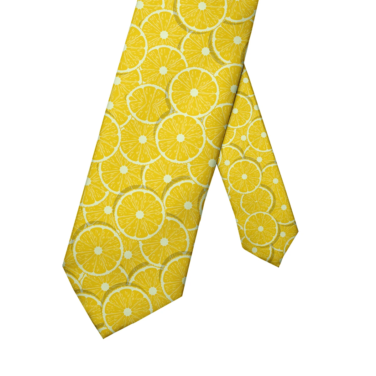 New yellow tie 3D printed fruit pattern men's and women's tie 8 cm wide creative tie birthday party gift tie