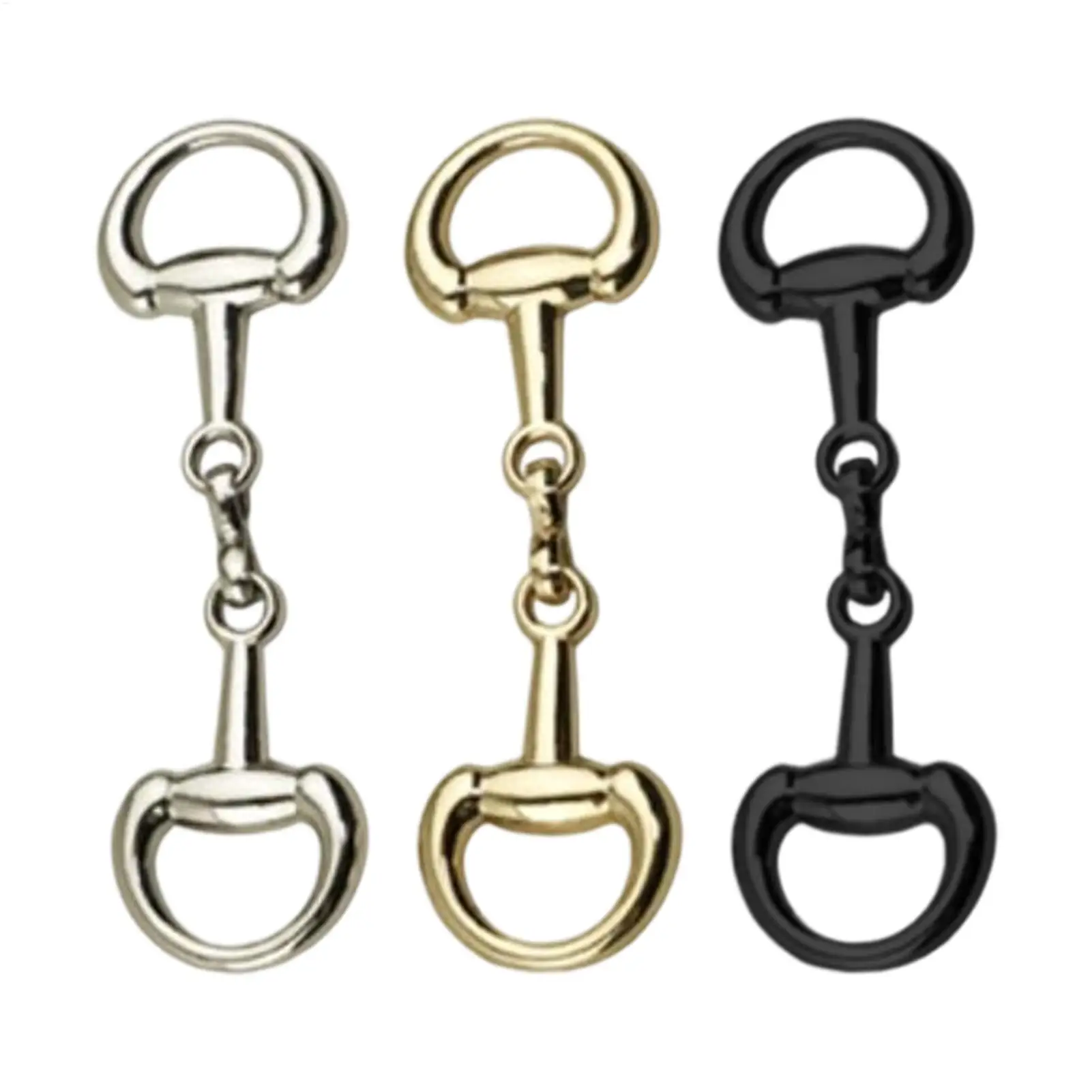 Double D-Ring Snaffle Bit Alloy Equestrian Connecting Clasp D-Ring Snaffle Bit Connectors for Shoes Decoration Loafers Purse