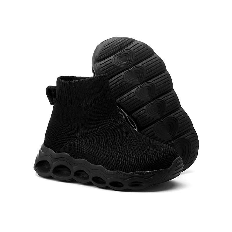 

Детские повседневные кроссовки-слипоны из эластичной ткани для мальчиков и девочек, дышащие сетчатые высокие кеды для спорта и активного отдыха