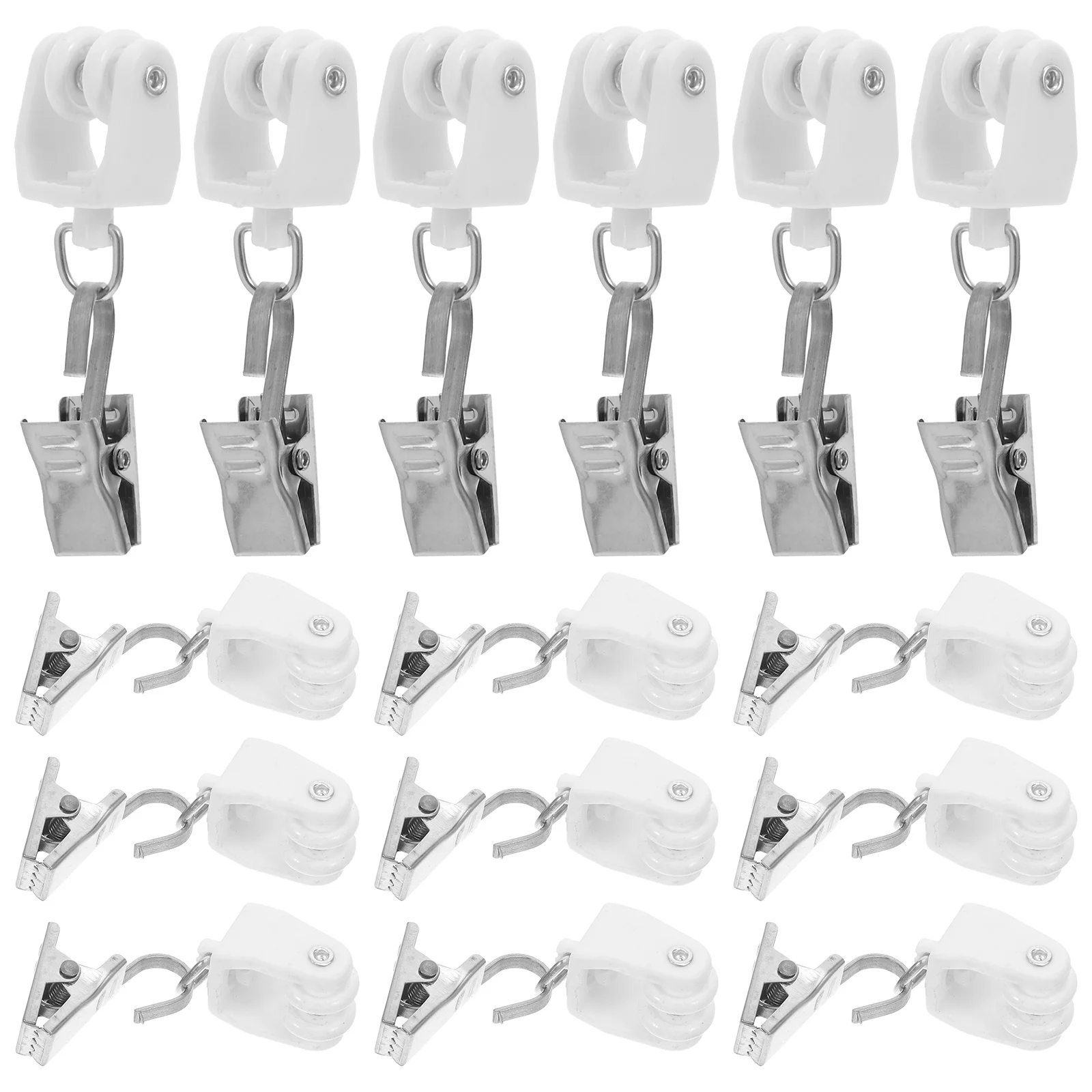 

20Sets Curtain Track Accessories Plastic Track Glider Rollers Smooth Silent Movement for Windows Rvs DIY Installation