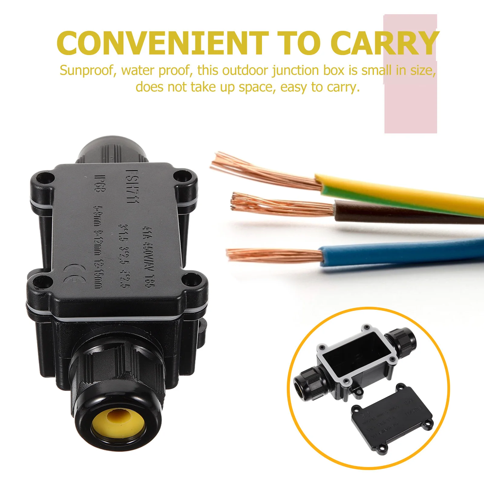 

Outdoor Waterproof Junction Box Plastic IP66 Electrical for Cable Connections Protective Weatherproof Enclosure