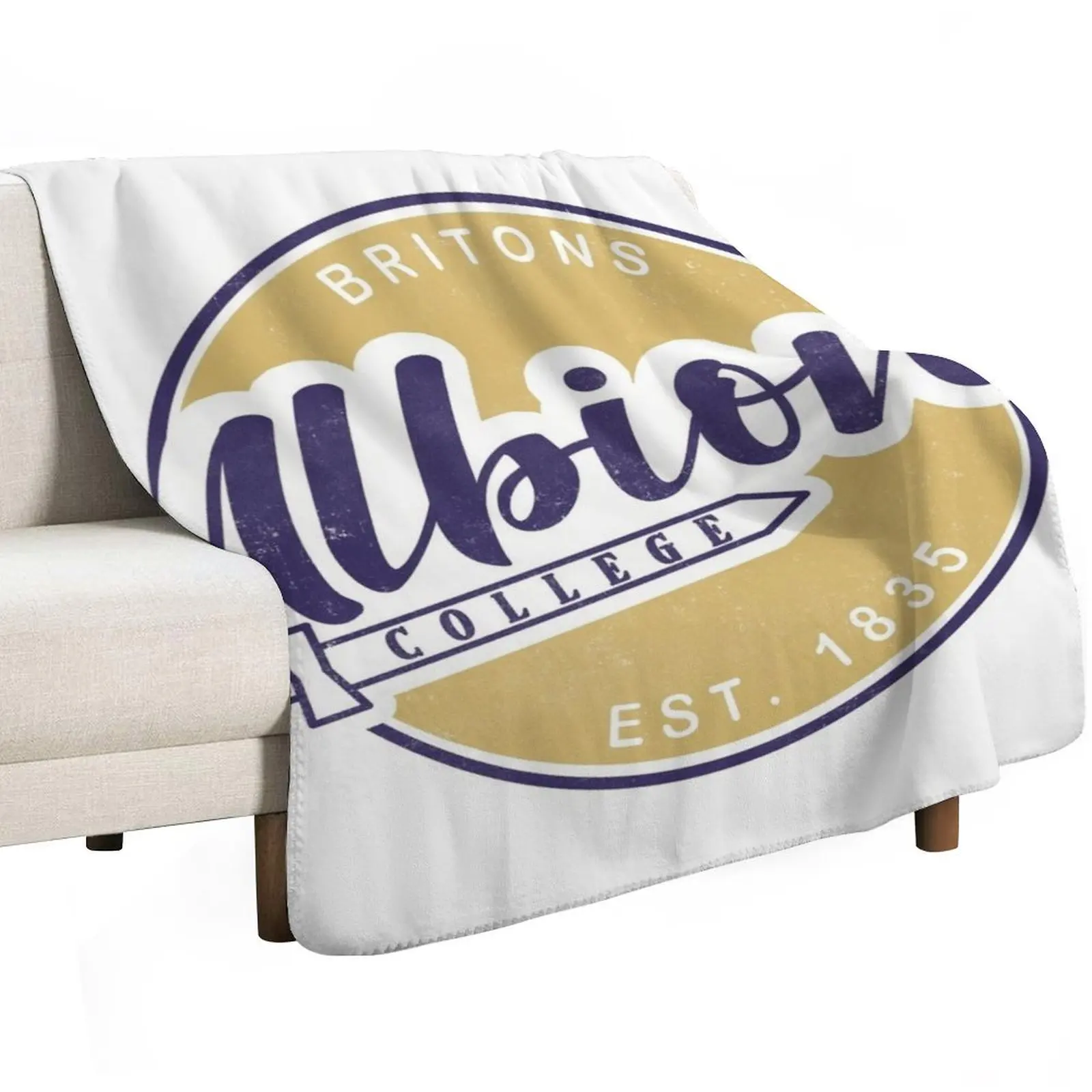 Albion College Circle Logo Throw Blanket Luxury Thermals For Travel Weighted Hairys Large Soft Beds Blankets