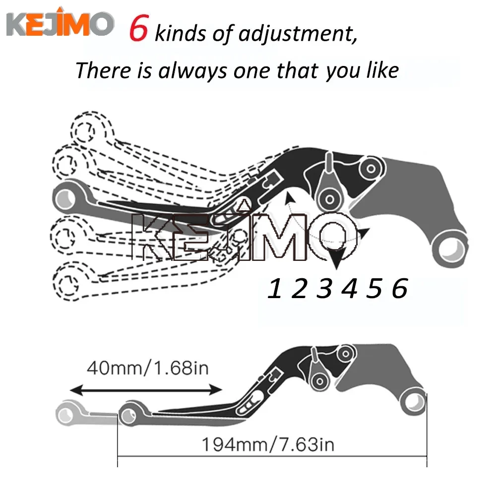 For HONDA CB600F CB 600F HORNET 600 1998 1999 2000 2001 2002 2003 2004-2006 Brake Clutch Levers CNC Folding Extendable Handlebar view 4