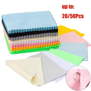 20/50pc Silber Polnischen Reiniger Tuch Weiche Saubere Servietten Tücher für Besteck Gold Schmuck Werkzeug Ausrüstung Machen Liefert handgemachte