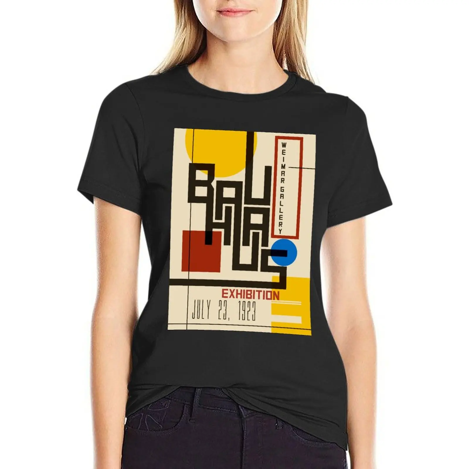 Bauhaus Poster I T-Shirt tees plus size tops summer tops Aesthetic clothing t-shirts for Women graphic tees funny