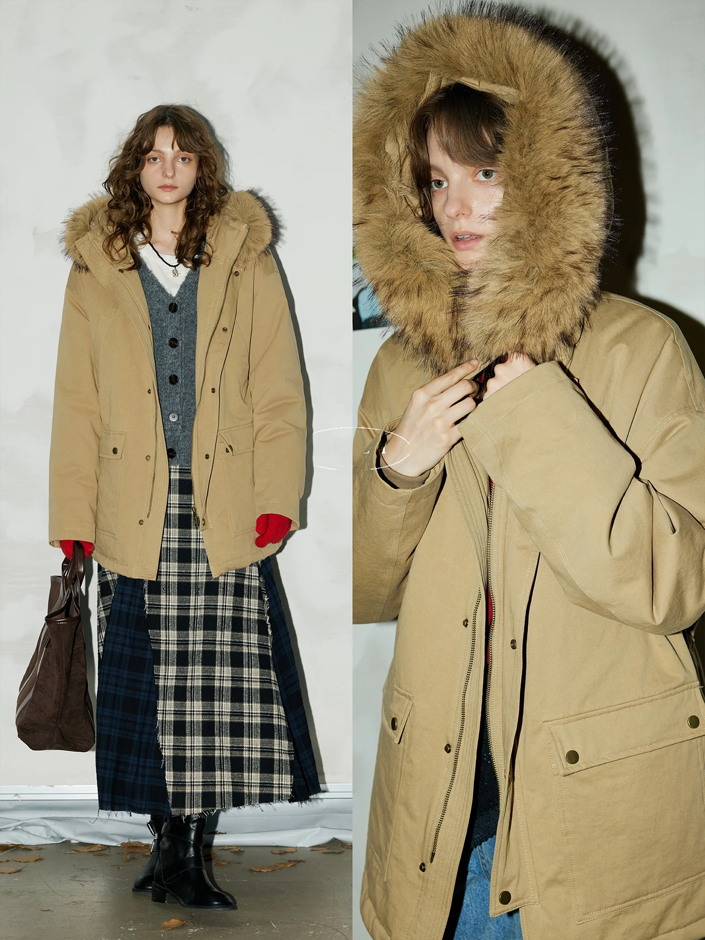 

BMLT Korean Sle Thiened Cotton Parka Coat with Large Fur Collar Warmth Guaranteed Winter ential Women's Outerwear