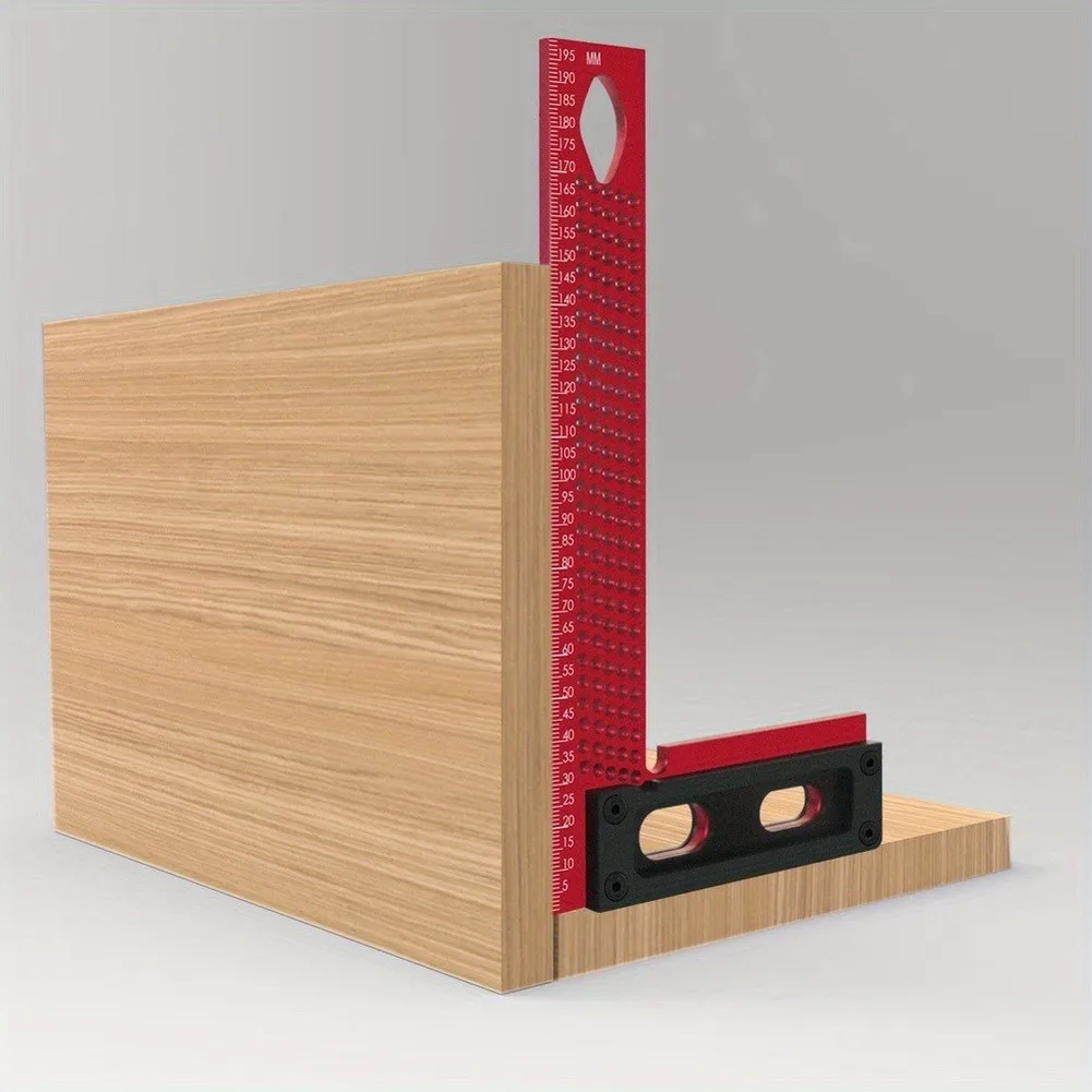 Precision Woodworking Ruler With L-Shaped Marking Holes For Accurate Line For Efficient Alignment On Wood Metal And DIY Projects