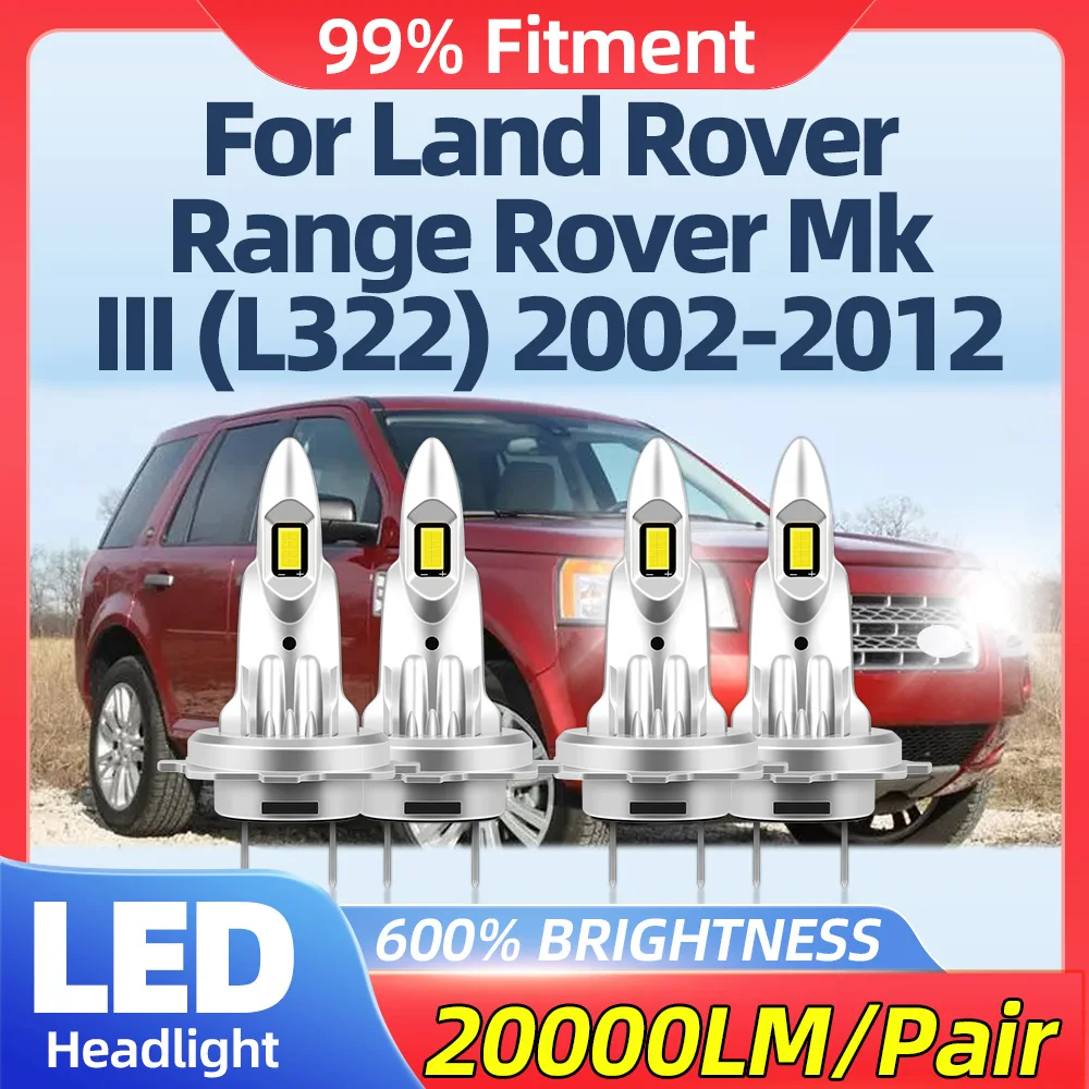 

40000LM Canbus LED Headlight Bulbs 240W Auto Lamps 6000K White 12V For Land Rover RANGE ROVER Mk III (L322) 2002-2010 2011 2012