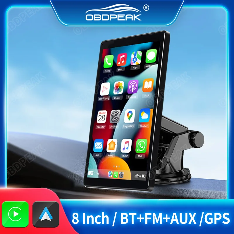 OBDPEAK K5 Carplay Android Auto Car Dash Cam DVR Rotatable Screen 1080P Rearview Camera GPS Navigation WFI BT AUX Video Recorder