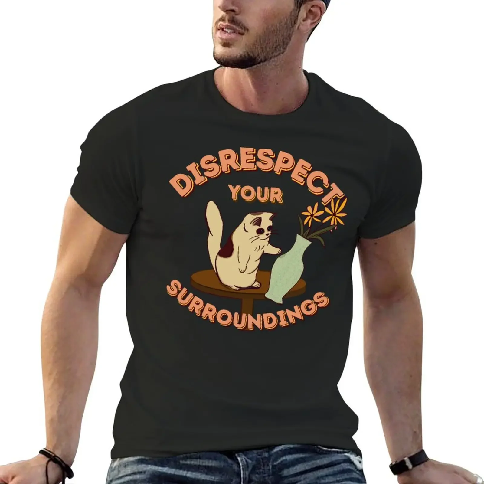 

Disrespect Your Surroundings! T-Shirt tops korean fashion workout shirts for men