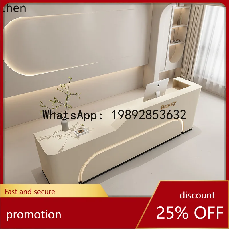 

Современная минималистичная коммерческая стойка для магазина одежды, салона красоты, компании, ресепшн, кассовый прилавок.