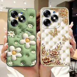 For Infinix Hot 40i Case X6528B Cover Popular Flower Camera Lens Protection Soft Silicon Phone Case For Infinix Hot40i 40 i Capa