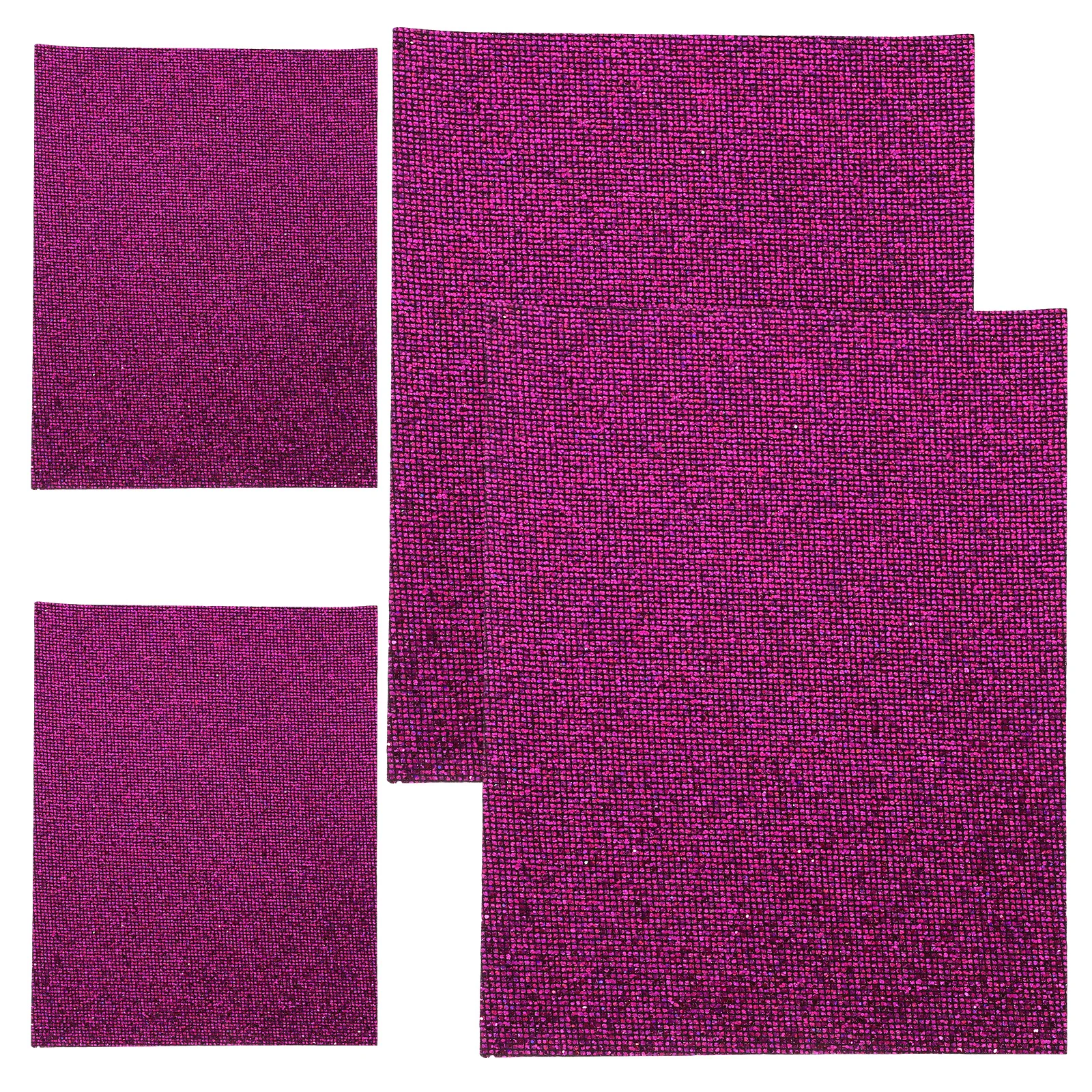 

4Pcs Small Grid Colorful Shiny PU Sheets Bling Crystal Rhinestone Stickers Self Adhesive Glitter for DIY Car Hairpin Mobile