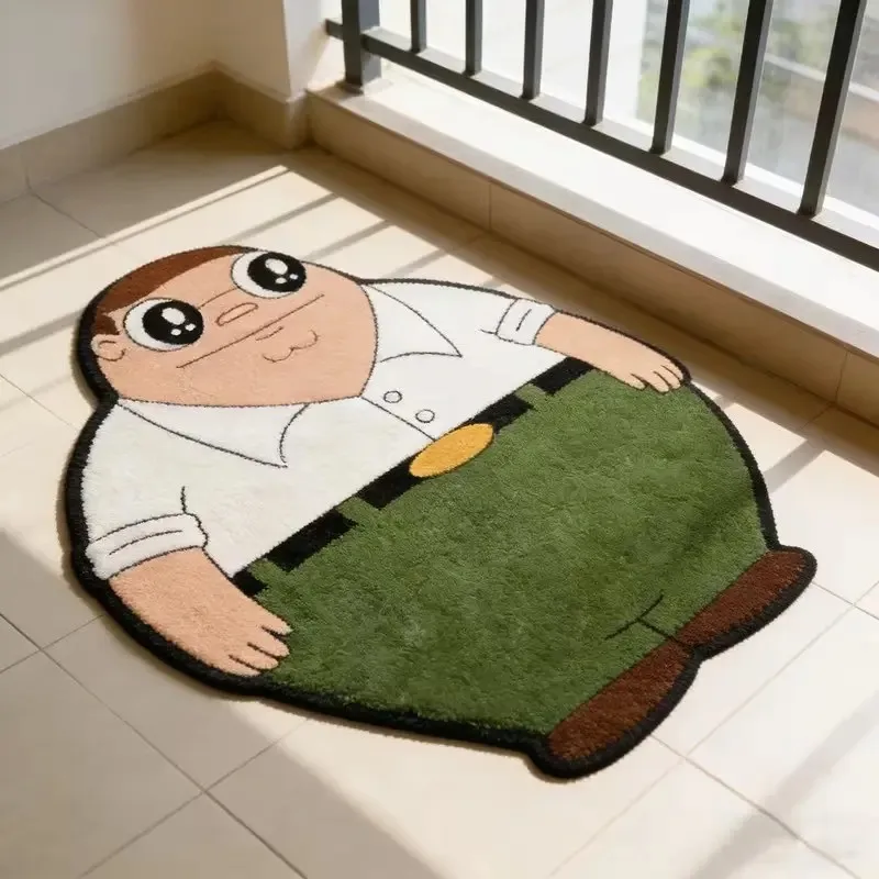 VIKAMA Family Guy Peter geformter Teppich, flauschige, unregelmäßige Cartoon-Bodenmatte, rutschfeste Bettvorleger-Fußmatte für Teenager-Schlafzimmerdekoration – Detail 4