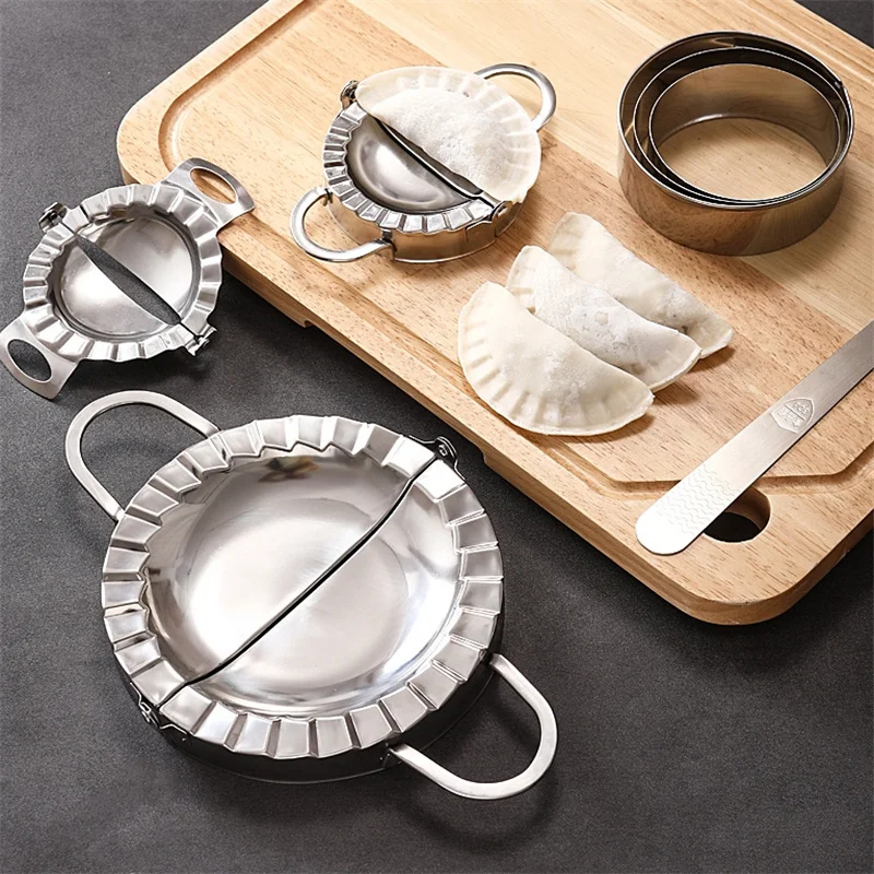 1PC S/L Stainless Steel Dumplings Tool Dumpling Mold Household Manual Press Kitchen Pastry Baking Dumpling Maker Accessories