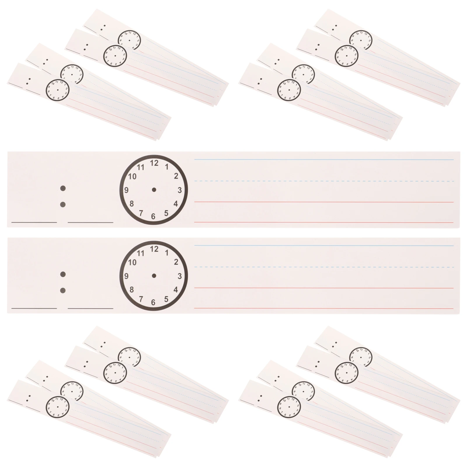 

18 Sheets Spelling Card Supplies for Classroom Word Strips Clock Sentence Learning Writing Student