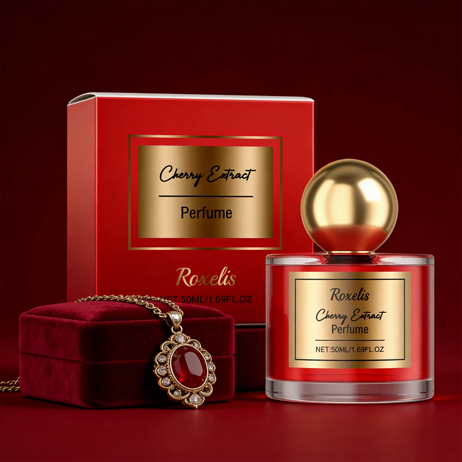 

Roxelis 50 ml Cherry Glamour Eau de Parfum for Women Elegant & Refreshing Fruity Scent Sophisticated Aroma Ideal for Dating