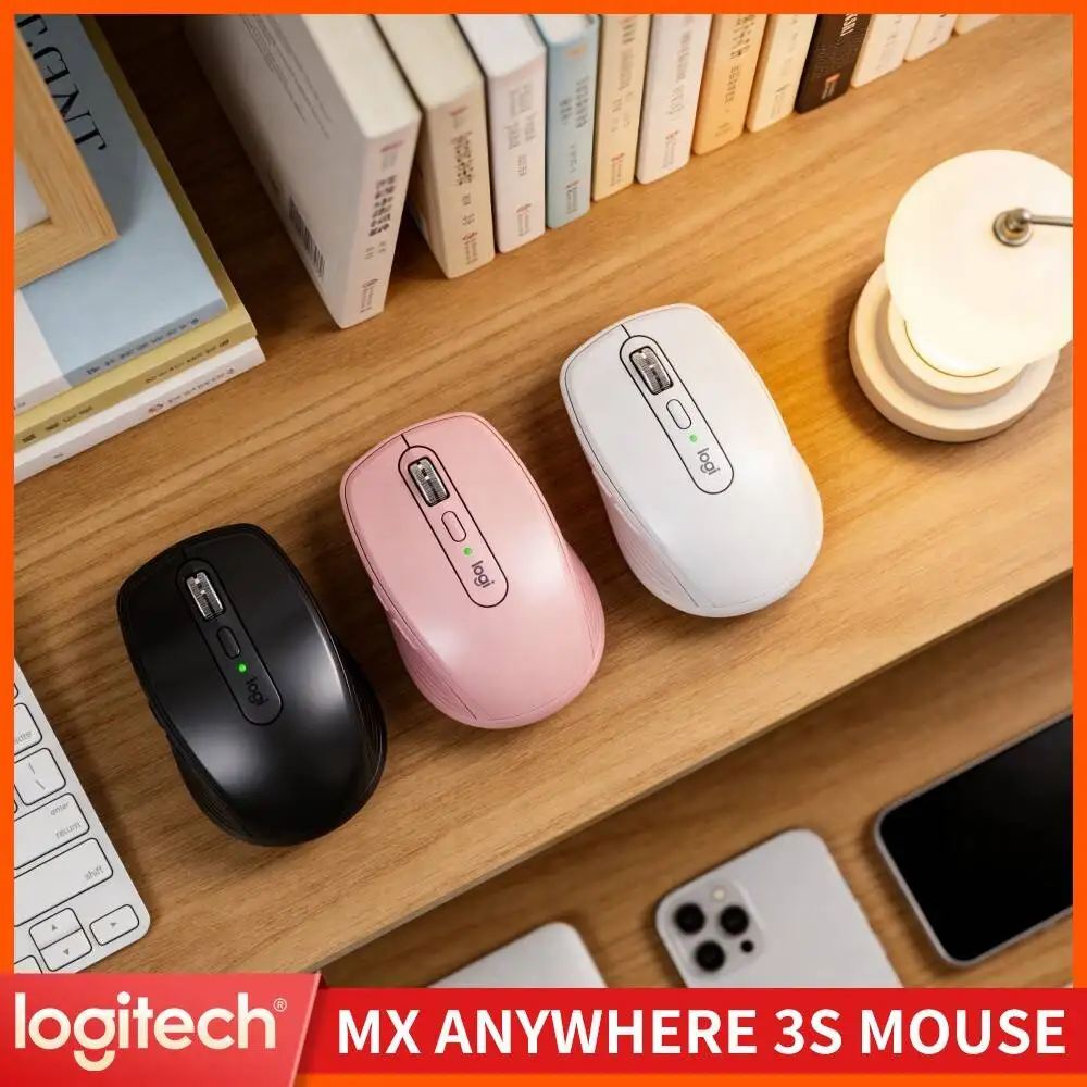 Logitech MX Anywhere 3S Silent Bluetooth Mouse Quiet Scrolling for Home & Office Use