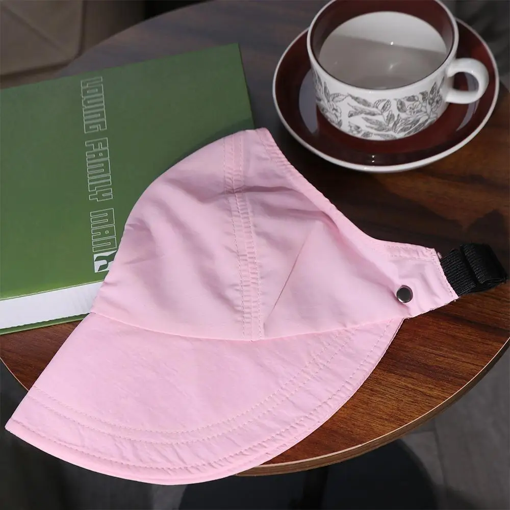 Foldable Sunshade Empty Top Hat Solid Color Bucket Hat Suncreen Peaked Cap Sun Hat Visor Ponytail Cap Women