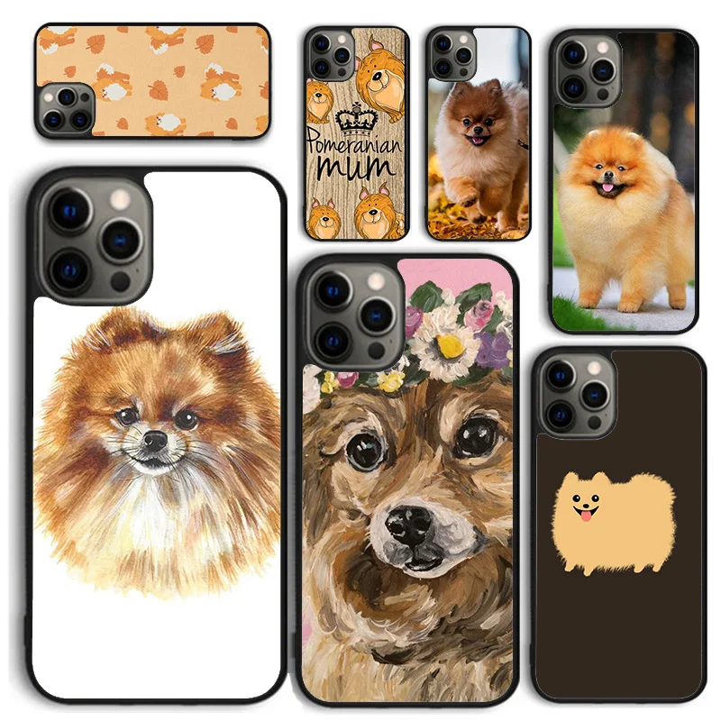 Cute Pomeranian Dog Phone Case for iPhone 16 15 14 12 13 mini PLUS X XS XR 11 PRO MAX Back Cover Fundas Shell