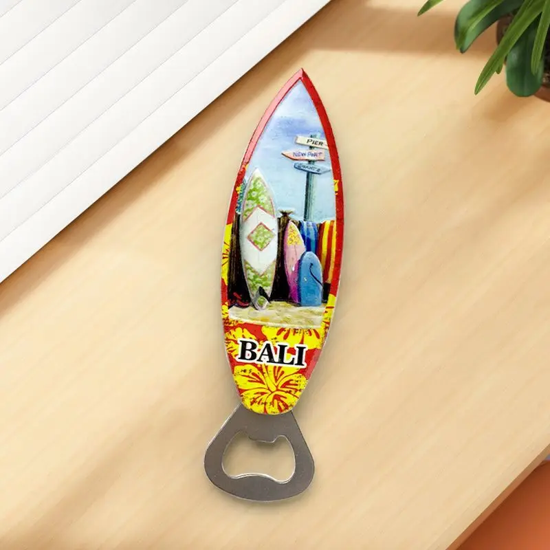 

Bali Surfboard Shape Bottle Opener Refrigerator Magnet 3D Creative Home Decoration Travel Souvenir