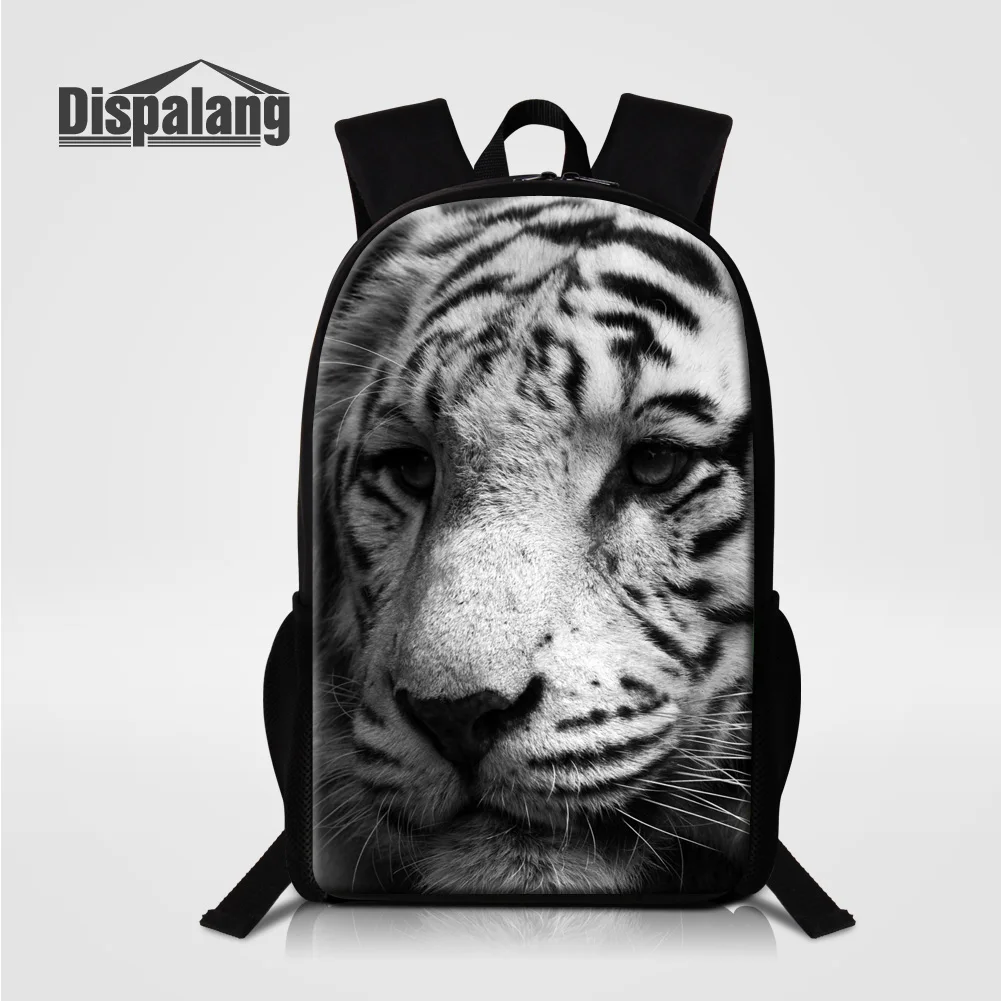 Tiger Printed Schoolbag For Primary Student Lion Fox Design School Backpack For Boys 16 Inches Cool Bookbag Custom Photo Bagpack