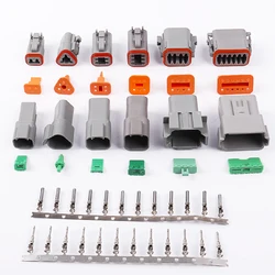 1set Deutsch DT06 DT04 Car Waterproof Connectors Male and Female Butt Plug 2P 3P 4P 6P 8P 12 Pins 22-16AWG Gray