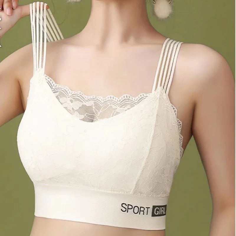 Sexy Lace Seamless Large Size Women\'s Bra Comfortable Breathable Sports Beauty Back Vest Sleep Gathered Wrapped Chest Tube Top