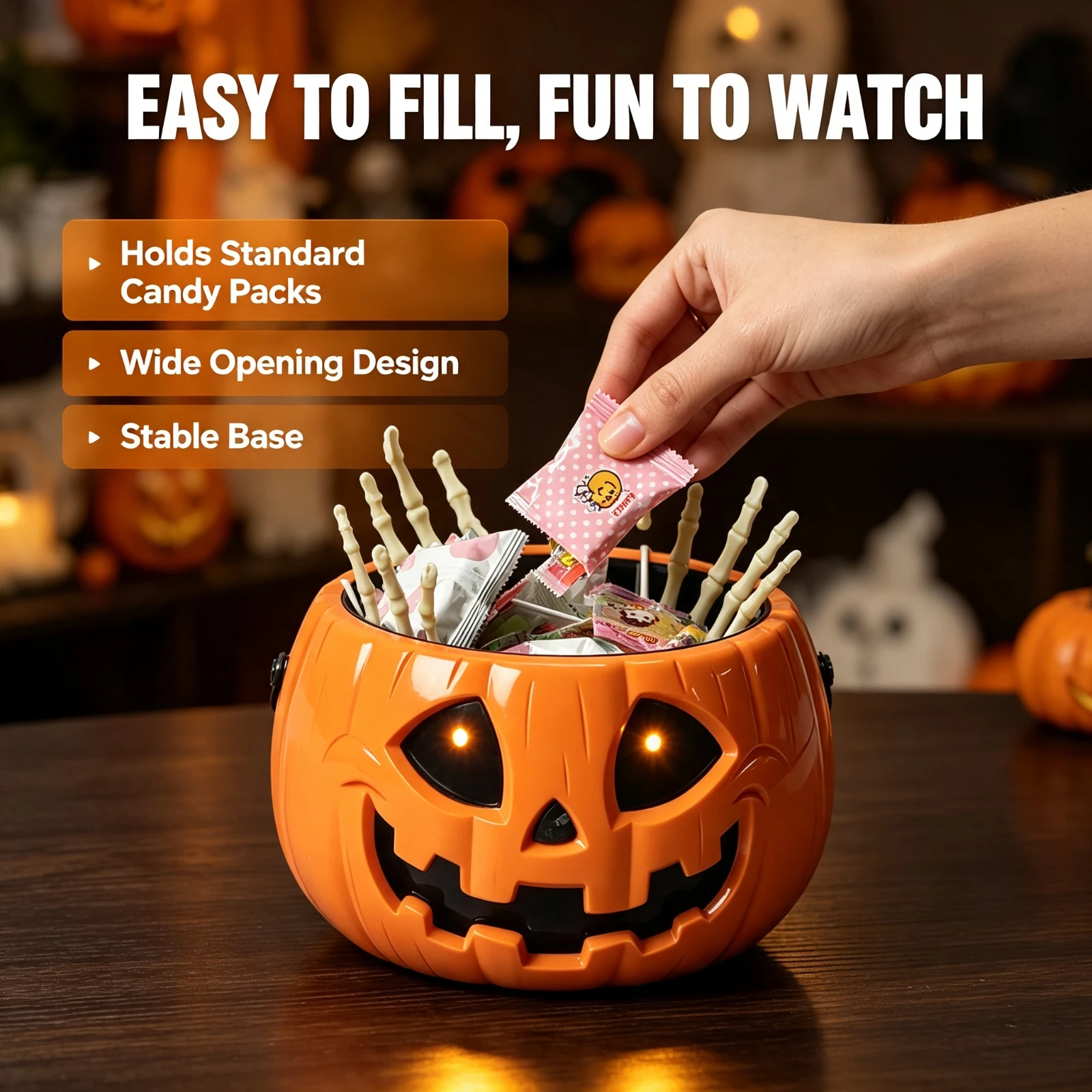 Electric Halloween Pumpkin Can - Home Decor Lighting Tricks recension och pris
