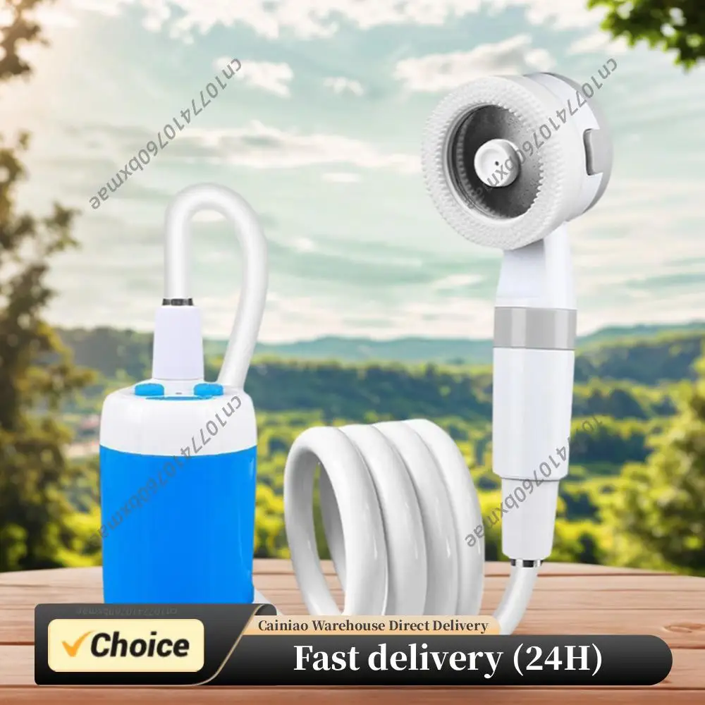

Camping Shower Pump Rechargeable Outdoor Camp Pump Portable Outdoor Shower Head Sprayer for Outdoor Shower Pet Bath Car Washing