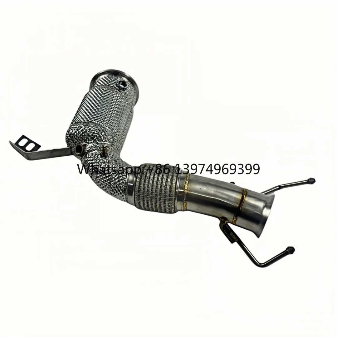 DEX Stainless Steel High Flow Downpipe Exhaust With Heat Shield for BM Mini Cooper S /JCW F56  2017-2023