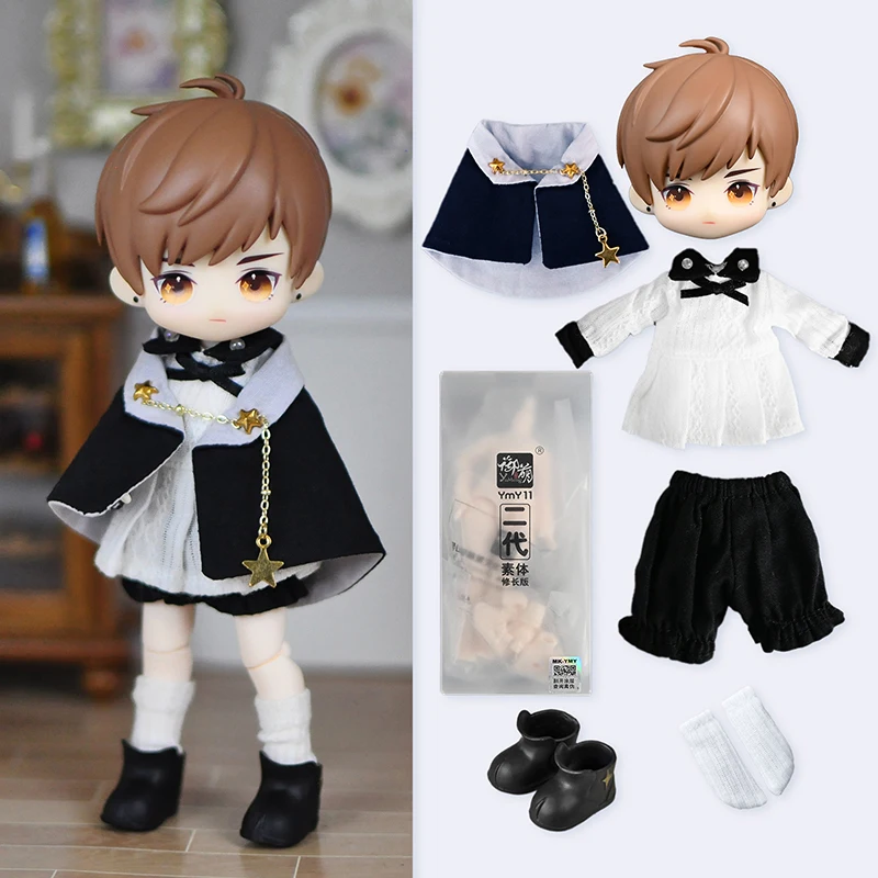 Ob11 Puppe komplettes Set bjd gsc Figuren Spielzeug Geschenk einschl ießlich Kopf, Haar Gesicht Schuhe Kleidung ymy Körper 10cm Puppe Zubehör